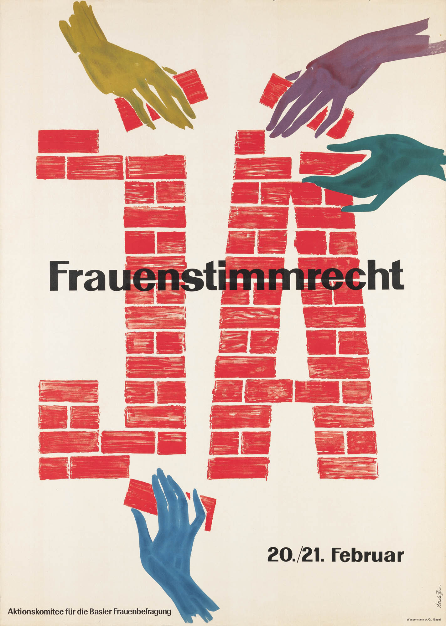 Frauenstimmrecht Nein Donald Brun Affiche