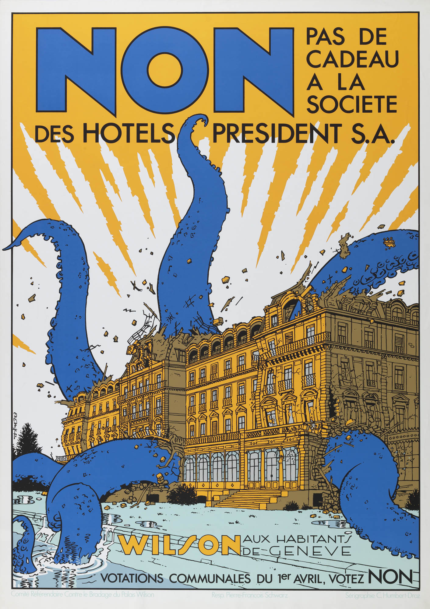 Non à la destruction des Bains des Pâquis Exem Poster