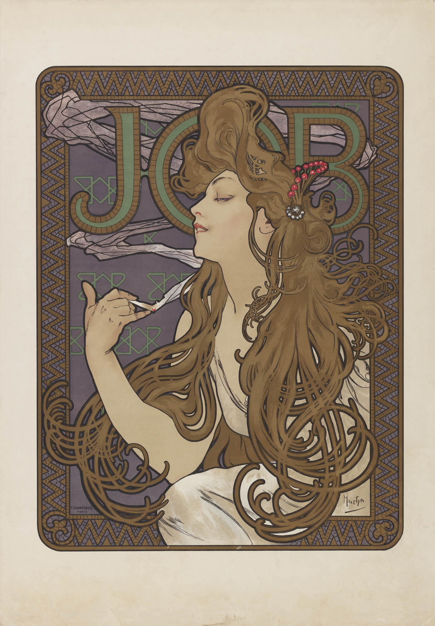 Papier à cigarettes Job Jane Atché Poster