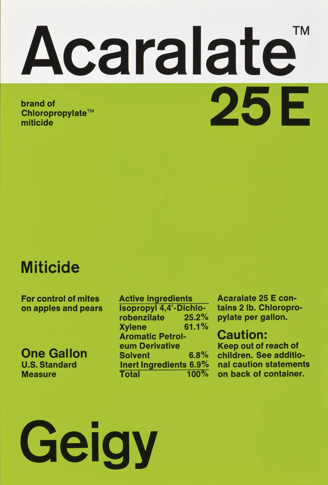 Acaralate 25E Geigy – Miticide Markus Löw Étiquette