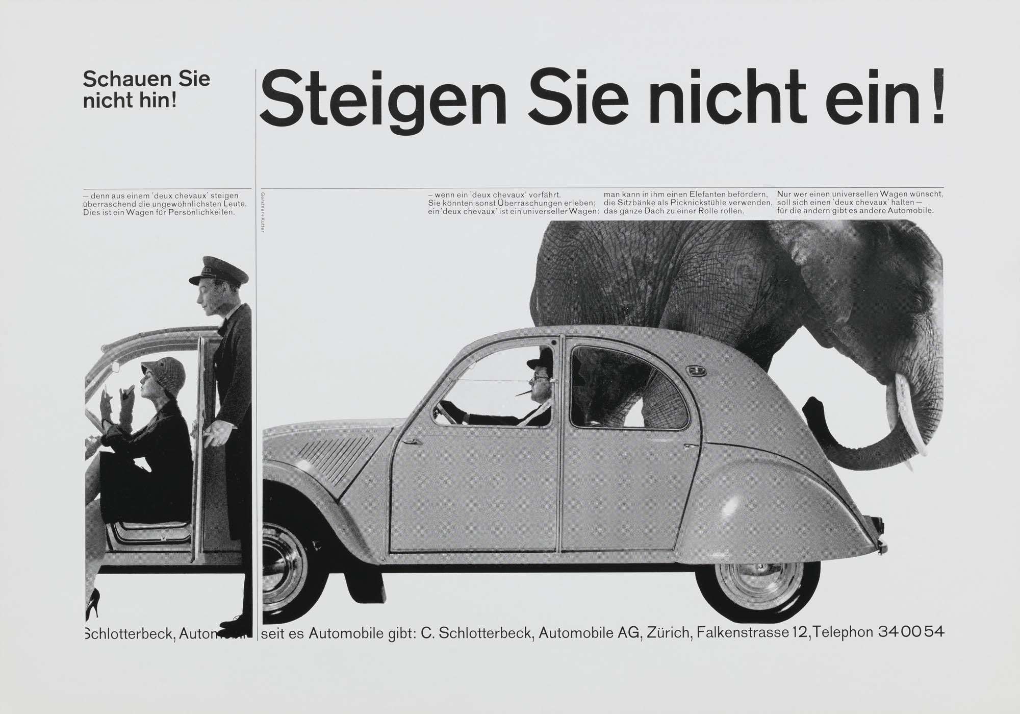 Kaufen Sie diesen Wagen nicht! Gerstner + Kutter Karl Gerstner Encart publicitaire