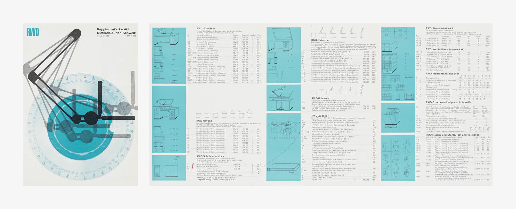 RWD (Zeichenmaschinen) – Reppisch-Werk AG Dietikon-Zürich/Schweiz Atelier Müller-Brockmann Advertising brochure