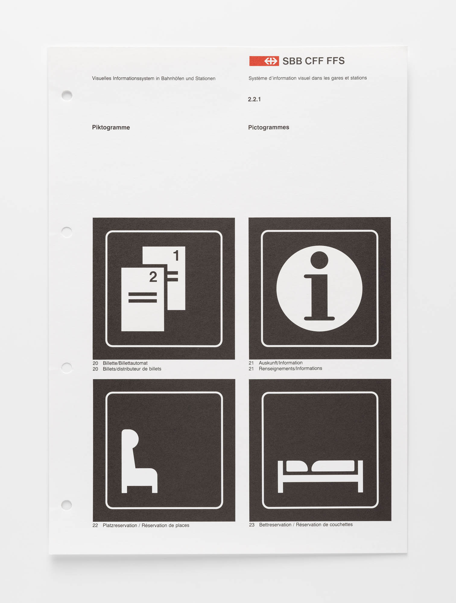 SBB CFF FFS – Visuelles Informationssystem in Bahnhöfen und Stationen – 1.01 Die Konstruktion des SBB Signets Müller-Brockmann + Co. Manual