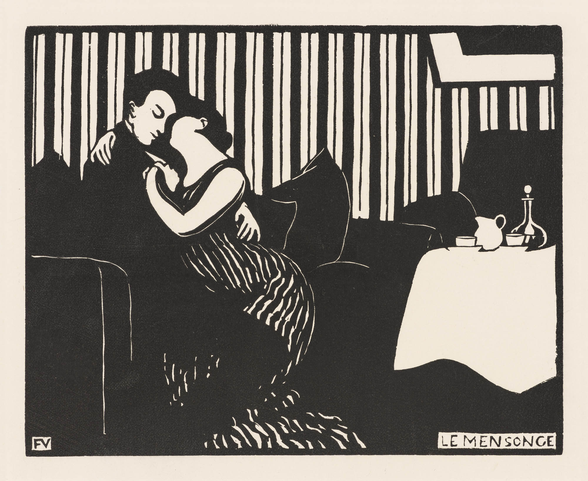 L’Irréparable (Serie der Intimités X) Félix Vallotton Holzschnitt