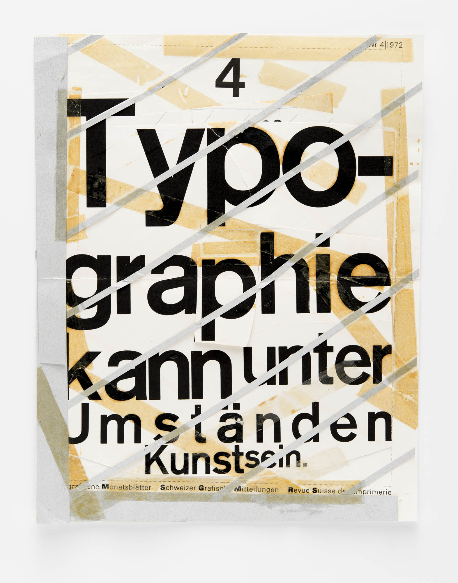 Typografische Monatsblätter 11, 1973 – Typographie kann unter Umständen Kunst sein – Kurt Schwitters: 1924 Wolfgang Weingart Magazine