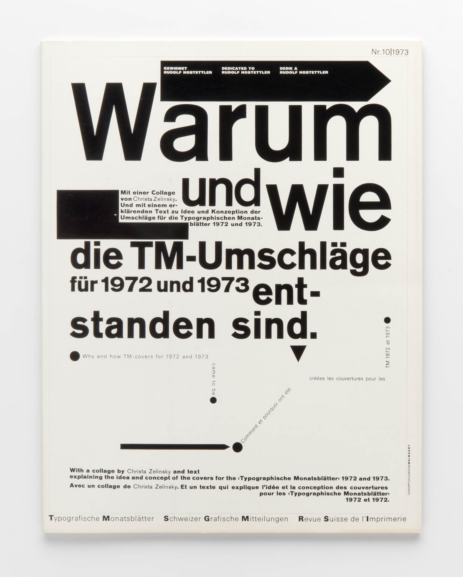 Typografische Monatsblätter 11, 1973 – Typographie kann unter Umständen Kunst sein – Kurt Schwitters: 1924 Wolfgang Weingart Revue