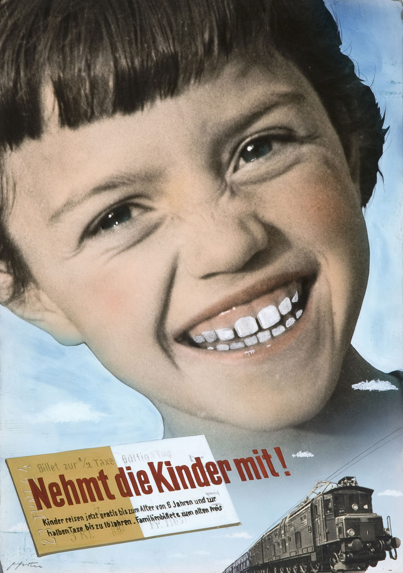 Nehmt die Kinder mit! Edi Hauri Plakatentwurf